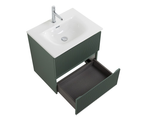 Тумба с раковиной подвесная 60 см, BelBagno UNO-MINI-600-2C-SO-VO Еловый матовый, раковина белая BB-8099-3-60