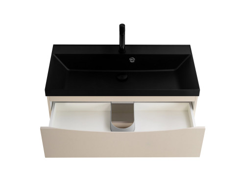 Тумба с раковиной подвесная BelBagno MARINO-800 Crema Opaco, раковина черная  BB800/450-LV-ART-AST-NERO