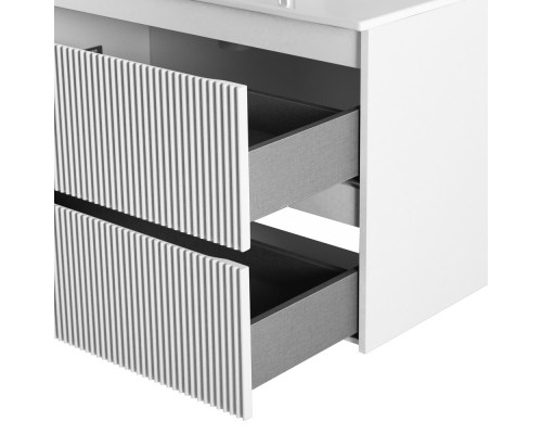 Тумба с раковиной подвесная 90 см, BelBagno UNO-MINI-900-2C-SO-BO Белая матовая, раковина белая BB-8099-3-90