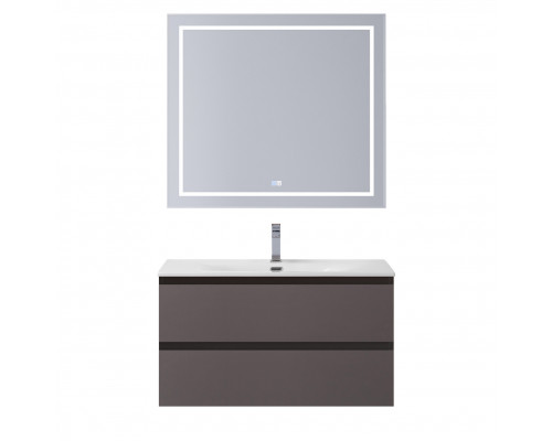 Тумба с раковиной подвесная BelBagno KRAFT-800-2C-SO-GSO, 80см, Темно-Серый Матовый, раковина белая BB-8099-80