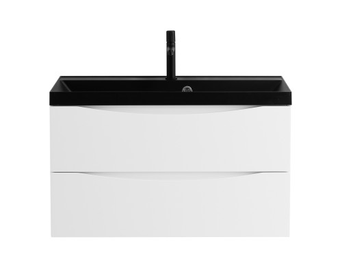 Тумба с раковиной подвесная BelBagno MARINO-800 Bianco Opaco, раковина черная BB800/450-LV-MR-AST-NERO