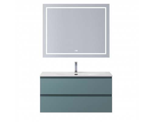 Тумба с раковиной подвесная BelBagno KRAFT-1000-2C-SO-AO, 100 см, голубой матовый, раковина белая BB-8099-100