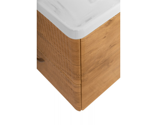 Подвесная тумба с раковиной Belbagno DUE 60 см Rovere Nature DUE-600-2C-SO-RN-P + BB-8076-3-60