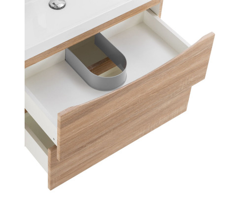 Тумба с раковиной для ванной BelBagno MARINO-600 Rovere Bianco, раковина белая