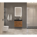 Тумба с раковиной подвесная BelBagno MARINO-600 Rovere Nature, раковина черная BB600/450-LV-ART-AST-NERO