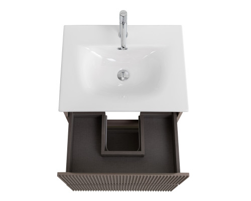 Тумба с раковиной подвесная 50 см, BelBagno UNO-MINI-500-2C-SO-СO Бежевый матовый, раковина белая BB-8099-3-50