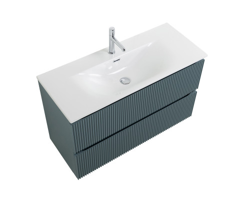 Тумба с раковиной подвесная 90 см, BelBagno UNO-MINI-900-2C-SO-AO Голубой матовый, раковина белая BB-8099-3-90