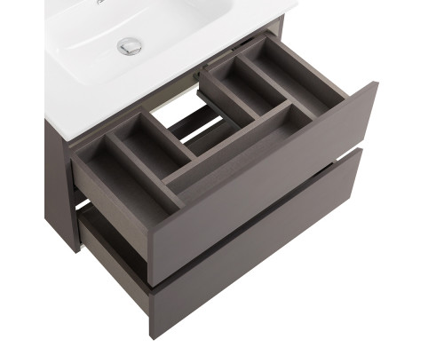 Тумба с раковиной подвесная BelBagno KRAFT-600-2C-SO-GSO, 60 см, Темно-Серый Матовый, раковина белая BB600ETL