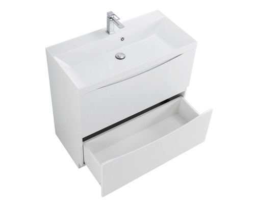 Тумба с раковиной напольная BelBagno MARINO-800 Bianco Lucido, раковина белая BB800/450-LV-MR-AST