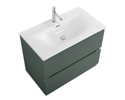 Тумба с раковиной подвесная 90 см, BelBagno UNO-900-2C-SO-VO Еловый матовый, раковина белая BB-8099-90