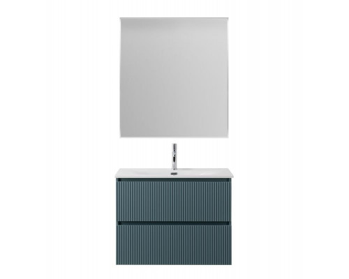 Тумба с раковиной подвесная 80 см, BelBagno UNO-MINI-800-2C-SO-AO Голубой матовый, раковина белая BB-8099-3-80