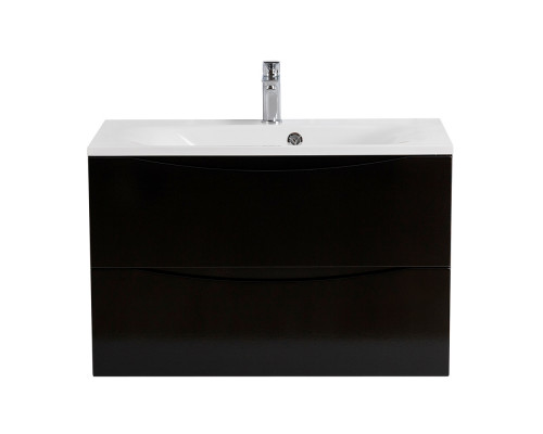 Тумба с раковиной подвесная BelBagno MARINO-800 Nero Lucido, раковина белая BB800/450-LV-MR-FT