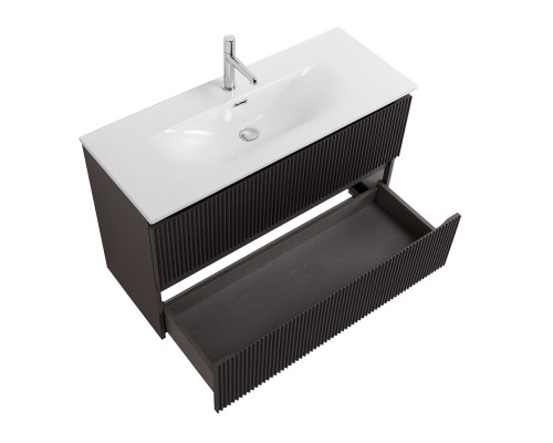 Тумба с раковиной подвесная 90 см, BelBagno UNO-MINI-900-2C-SO-GSO Темно-Серый матовый, раковина белая BB-8099-3-90