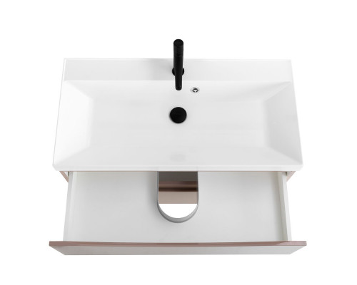 Тумба с раковиной подвесная BelBagno MARINO-800 Capucino Lucido, раковина белая BB800/450-LV-MR-AST