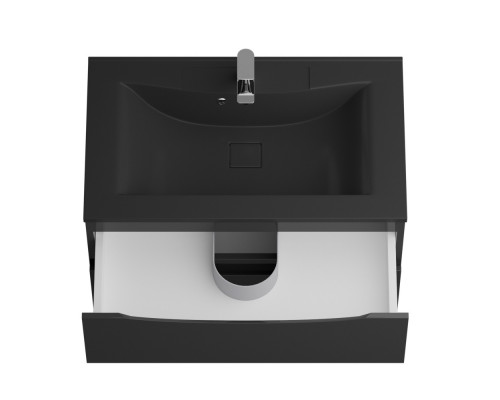 Тумба с раковиной подвесная BelBagno MARINO-800 Nero Lucido, раковина черная BB800/450-LV-ART-PR-NERO