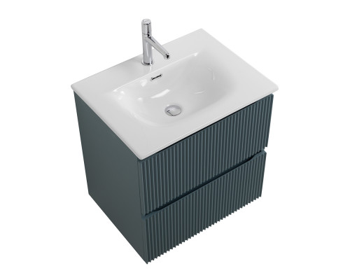 Тумба с раковиной подвесная 50 см, BelBagno UNO-MINI-500-2C-SO-AO Голубой матовый, раковина белая BB-8099-3-50