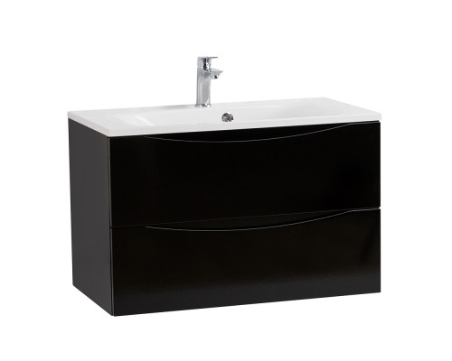 Тумба с раковиной подвесная BelBagno MARINO-800 Nero Lucido, раковина белая BB800/450-LV-MR-FT