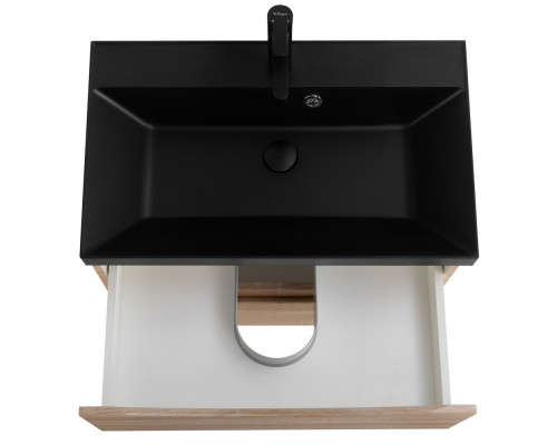 Тумба с раковиной подвесная BelBagno MARINO-700 Rovere Bianco, раковина чёрная BB700/450-LV-ART-AST-NERO