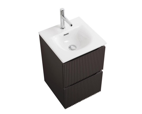 Тумба с раковиной подвесная 40 см, BelBagno UNO-MINI-400-2C-SO-GSO Темно-Серый матовый, раковина белая BB-8099-3-40