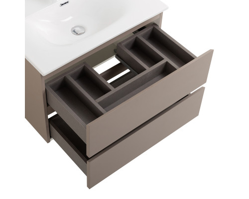 Тумба с раковиной подвесная BelBagno KRAFT-700-2C-SO-CO, 70 см, Бежевый Матовый, раковина белая BB-8099-70