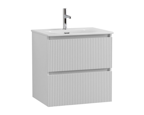 Тумба с раковиной подвесная 60 см, BelBagno UNO-600-2C-SO-BO Bianco Opaco, раковина белая BB-8099-60