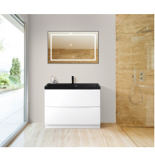 Тумба с раковиной напольная BelBagno MARINO-800 Bianco Lucido, раковина чёрная BB800/450-LV-ART-AST-NERO