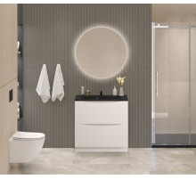 Тумба с раковиной напольная BelBagno MARINO-800 Bianco Lucido, раковина чёрная BB800/450-LV-ART-PR-NERO