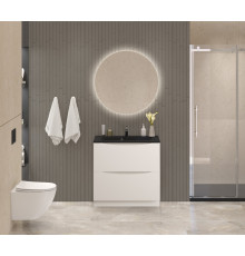 Тумба с раковиной напольная BelBagno MARINO-800 Bianco Lucido, раковина чёрная BB800/450-LV-ART-PR-NERO
