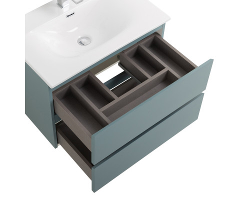 Тумба с раковиной подвесная BelBagno KRAFT-600-2C-SO-AO, 60 см, Голубой Матовый, раковина белая BB-8099-60