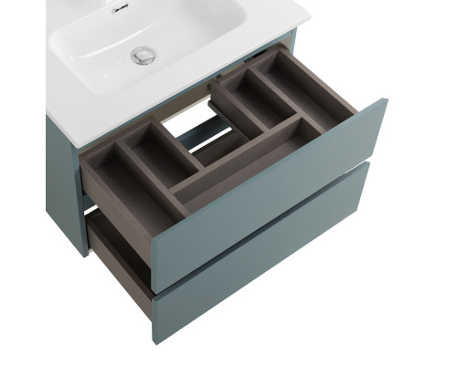 Тумба с раковиной подвесная BelBagno KRAFT-700-2C-SO-AO, 70 см, Голубой Матовый, раковина белая BB700ETL