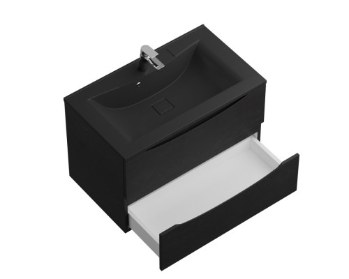 Тумба с раковиной подвесная BelBagno MARINO-800 Rovere Cioccolato Amaro, раковина  BB800/450-LV-ART-PR-NERO