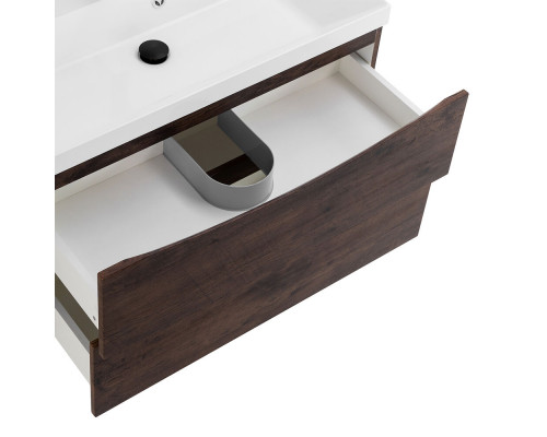 Тумба с раковиной подвесная BelBagno MARINO-800 Rovere Moro, раковина белая BB800/450-LV-MR-AST