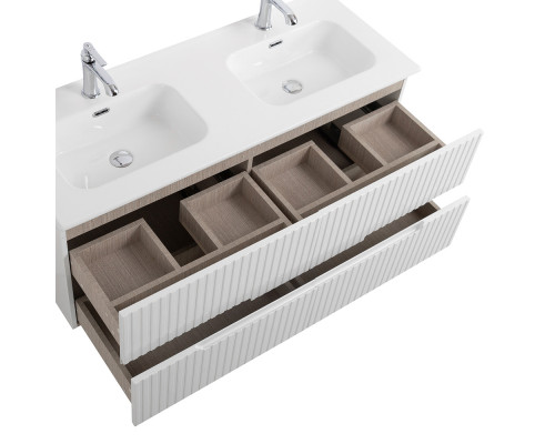 Мебель для ванной подвесная с четырьмя ящиками CEZARES DUET-N-1200-4C-SO-2-BL Bianco Lucido эмаль