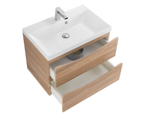 Тумба с раковиной для ванной BelBagno MARINO-600 Rovere Bianco, раковина белая