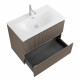 Тумба с раковиной подвесная 80 см, BelBagno UNO-800-2C-SO-CO Бежевый матовый, раковина белая BB-8099-80