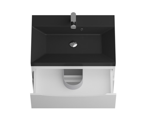 Тумба с раковиной подвесная BelBagno MARINO-700 Bianco Lucido, раковина черная BB700/450-LV-ART-AST-NERO