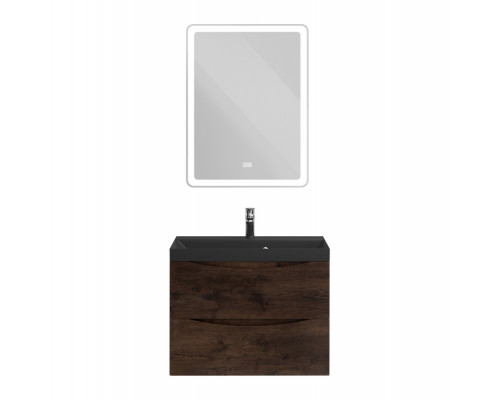 Тумба с раковиной подвесная BelBagno MARINO-600 Rovere Moro, раковина черная BB600/450-LV-ART-AST-NERO