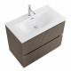Тумба с раковиной подвесная 90 см, BelBagno UNO-900-2C-SO-CO Бежевый матовый, раковина белая BB-8099-90