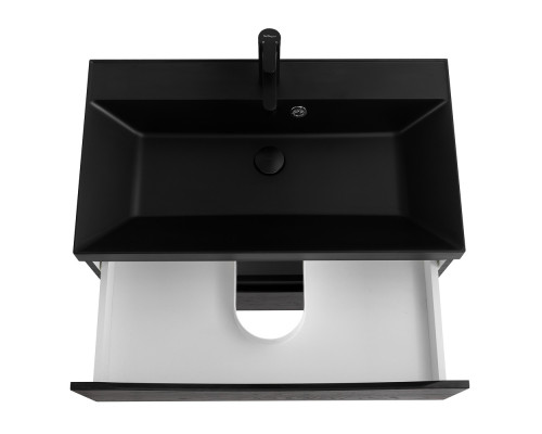 Тумба с раковиной подвесная BelBagno MARINO-800 Rovere Cioccolato Amaro, раковина  BB800/450-LV-ART-AST-NERO