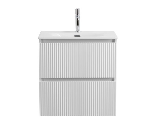 Тумба с раковиной подвесная 60 см, BelBagno UNO-MINI-600-2C-SO-BO Белая матовая, раковина белая BB-8099-3-60