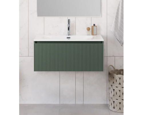 Тумба с раковиной подвесная 80 см, BelBagno UNO-800-1C-SO-VO Еловый матовый, раковина белая BB-8099-80