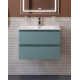 Тумба с раковиной подвесная BelBagno KRAFT-600-2C-SO-AO, 60 см, Голубой Матовый, раковина белая BB600ETL