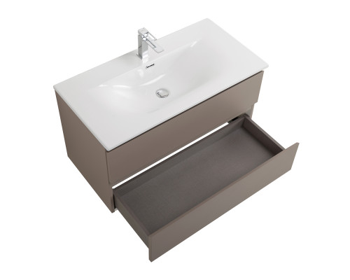 Тумба с раковиной подвесная BelBagno KRAFT-1000-2C-SO-CO, 100 см, Бежевый Матовый, раковина белая BB-8099-100