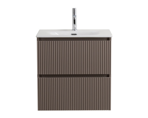 Тумба с раковиной подвесная 60 см, BelBagno UNO-MINI-600-2C-SO-СO Бежевый матовый, раковина белая BB-8099-3-60