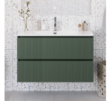 Тумба с раковиной подвесная 90 см, BelBagno UNO-MINI-900-2C-SO-VO Еловый матовый, раковина белая BB-8099-3-90