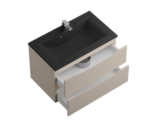Тумба с раковиной подвесная BelBagno MARINO-800 Crema Opaco, раковина черная BB800/450-LV-ART-PR-NERO