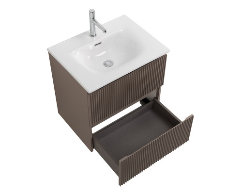 Тумба с раковиной подвесная 50 см, BelBagno UNO-MINI-500-2C-SO-СO Бежевый матовый, раковина белая BB-8099-3-50