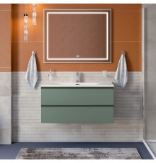 Тумба с раковиной подвесная BelBagno KRAFT-1000-2C-SO-VO, 100 см, Еловый Матовый, раковина белая BB-8099-100