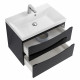 Тумба с раковиной подвесная BelBagno MARINO-600 Nero Lucido, раковина белая