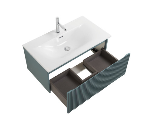 Тумба с раковиной подвесная 80 см, BelBagno UNO-800-1C-SO-AO Голубой матовый, раковина белая BB-8099-80